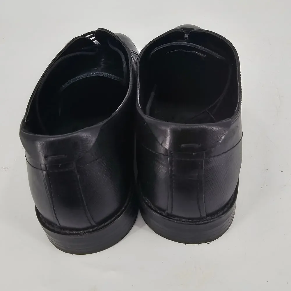 Steve Madden Proctor Leather Oxford Dress Shoes Lace Up Cap Toe Black Mens 11